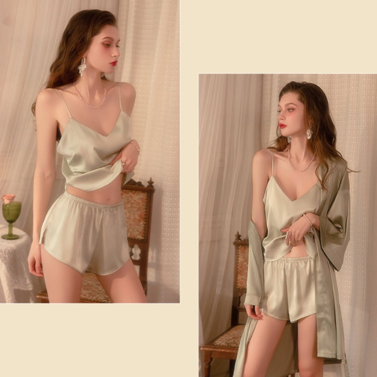Adreena satin cami set LOVEFREYA Small Black Intimates