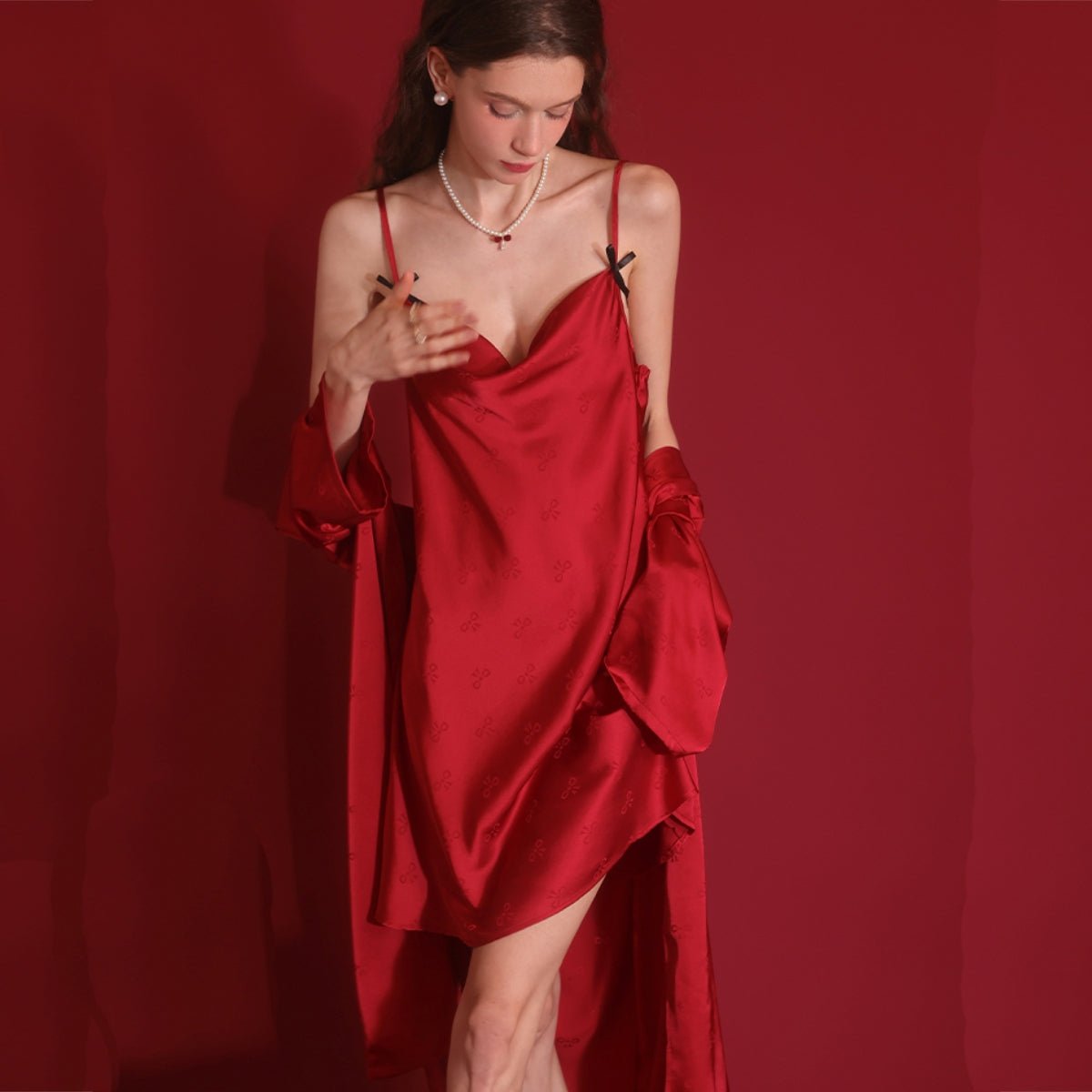 Alena satin slip LOVEFREYA Small Red Intimates