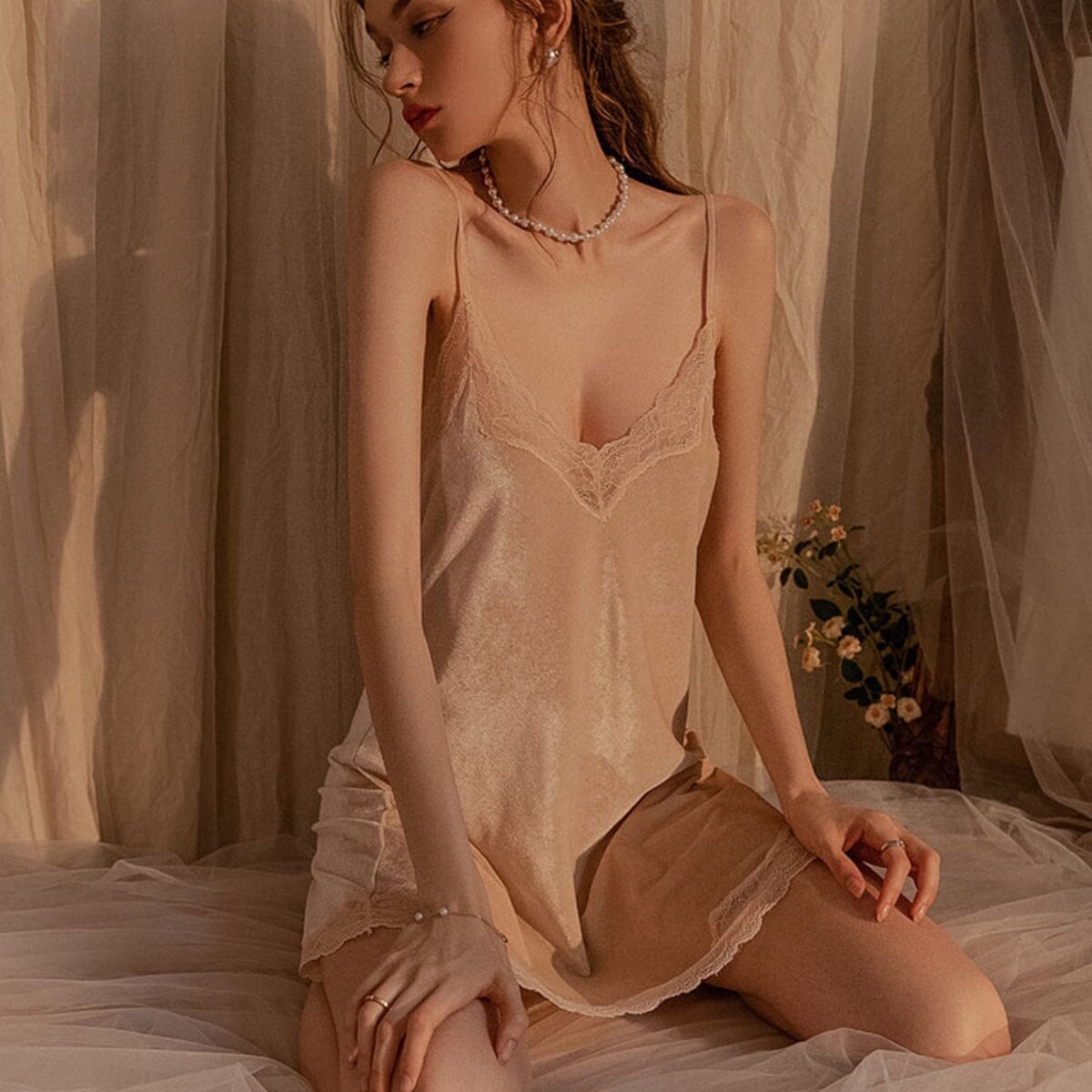 Alisha velvet slip LOVEFREYA Small Nude Intimates