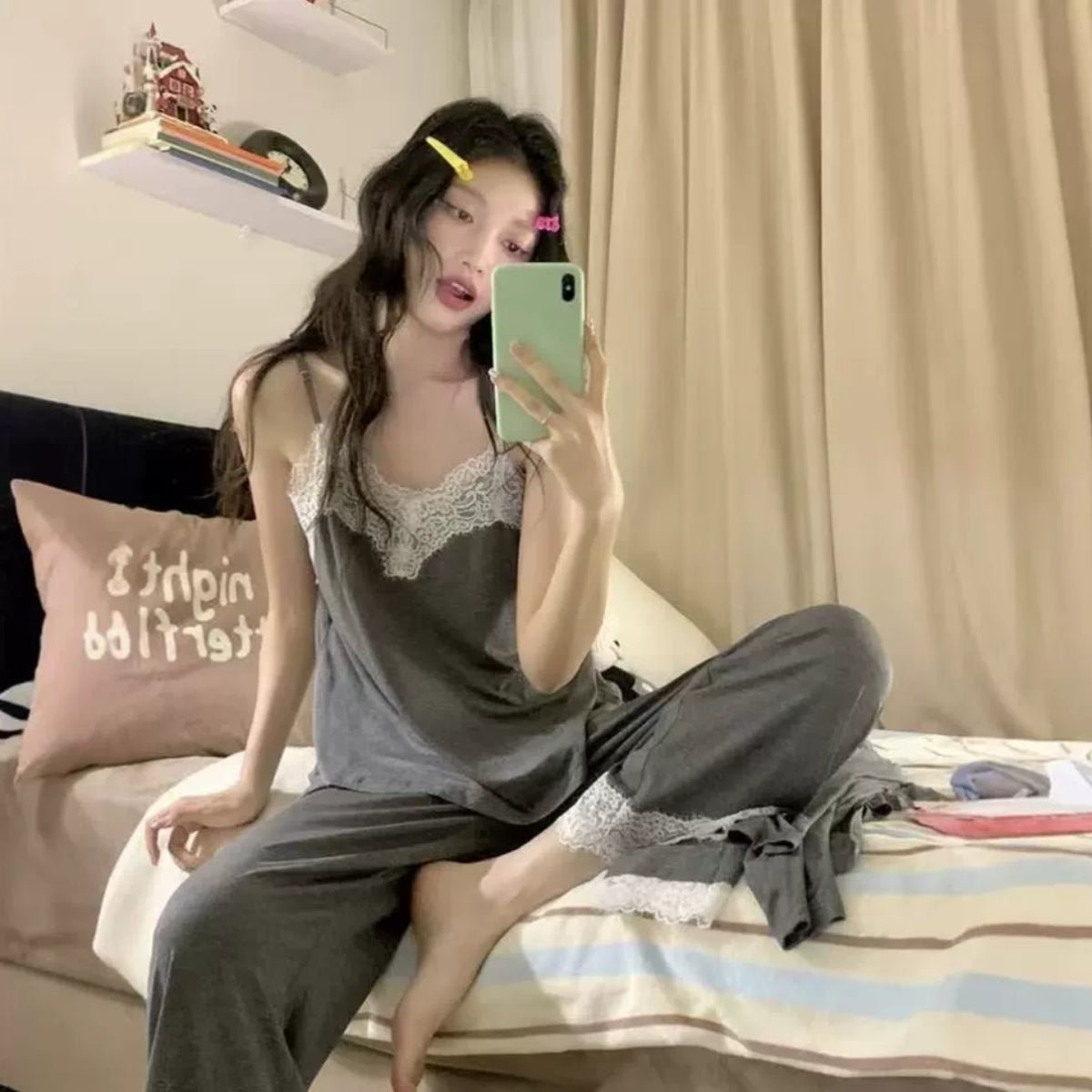 Ayn modal cotton PJ set LOVEFREYA Small Black Intimates