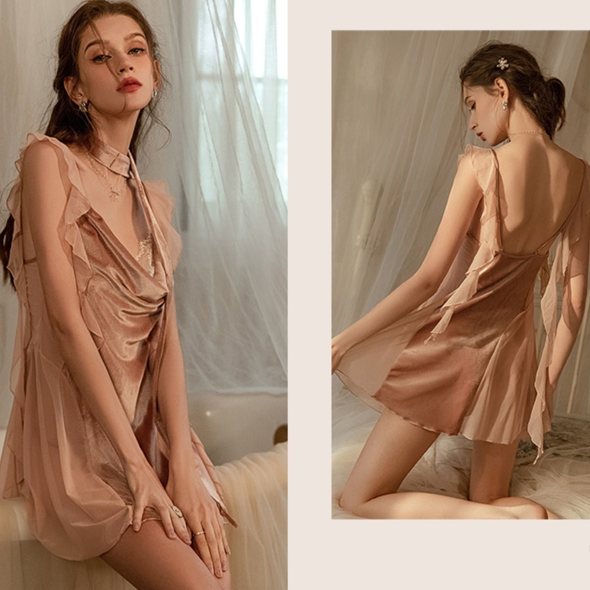 Beau velvet and mesh slip LOVEFREYA Small Pink Intimates