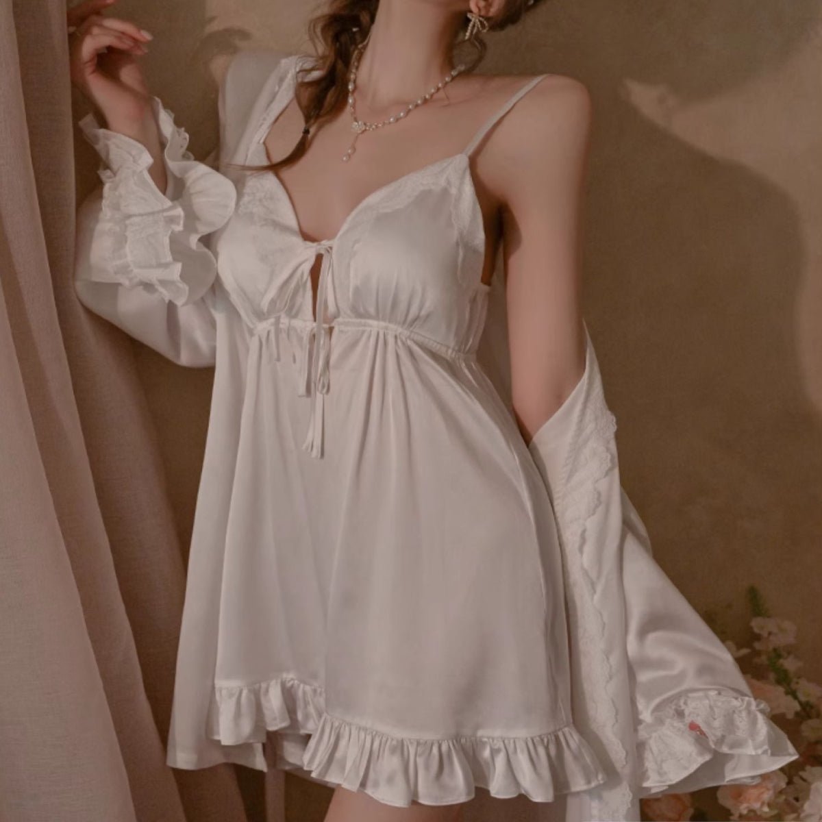 Coveny satin robe LOVEFREYA Free size Pink Intimates