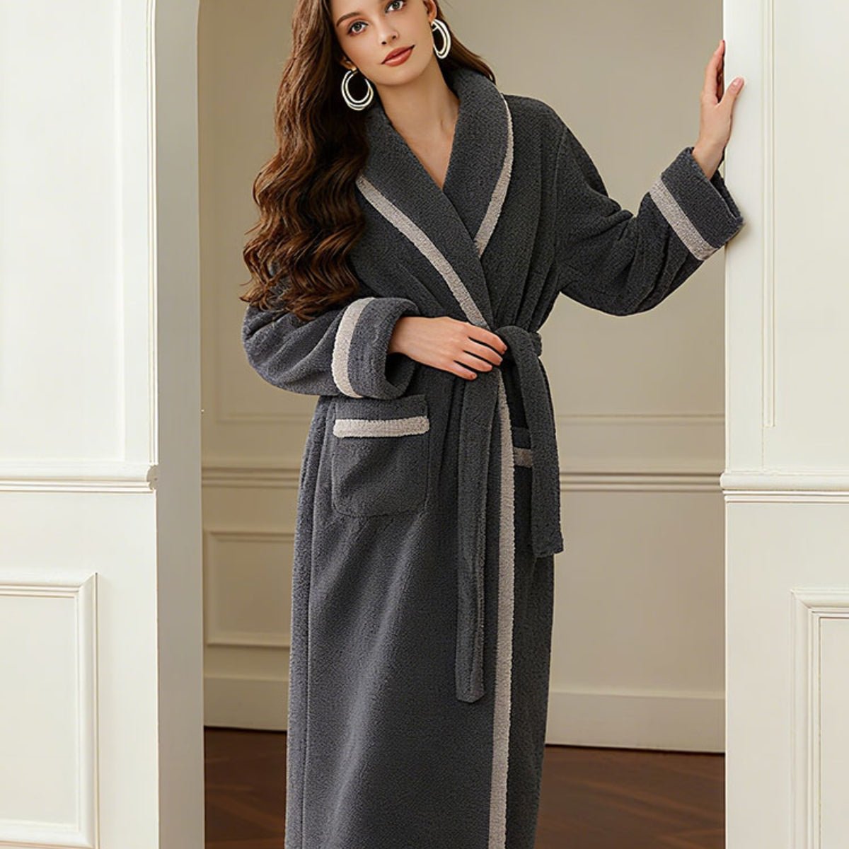 Dervia fleece robe LOVEFREYA Med Grey Intimates