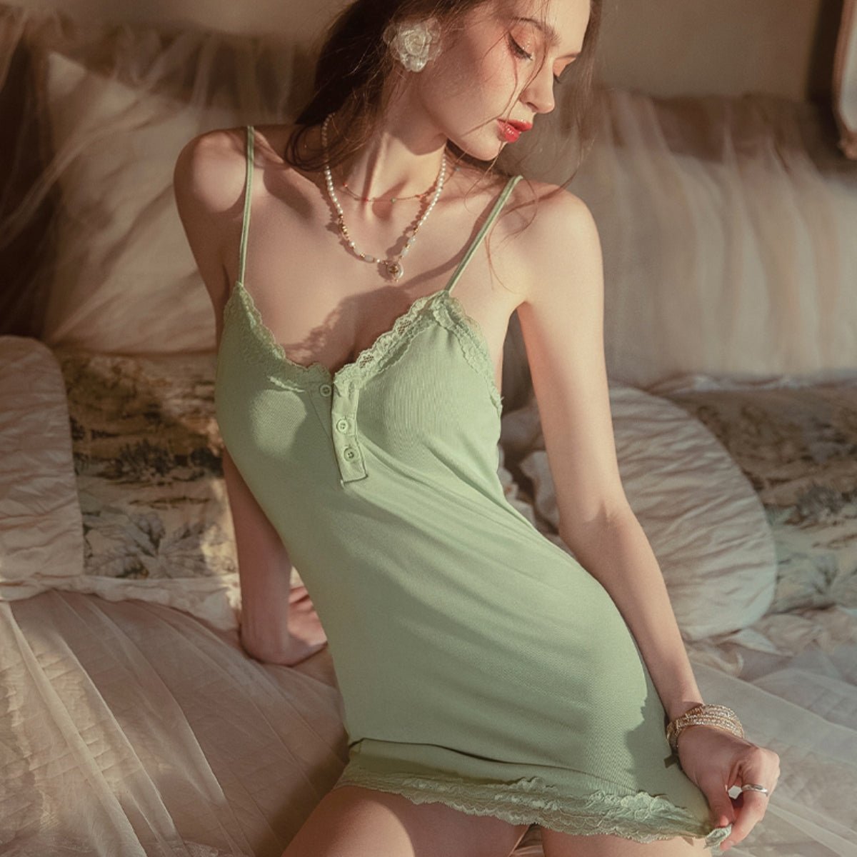 Elle cotton slip LOVEFREYA Small Black Intimates