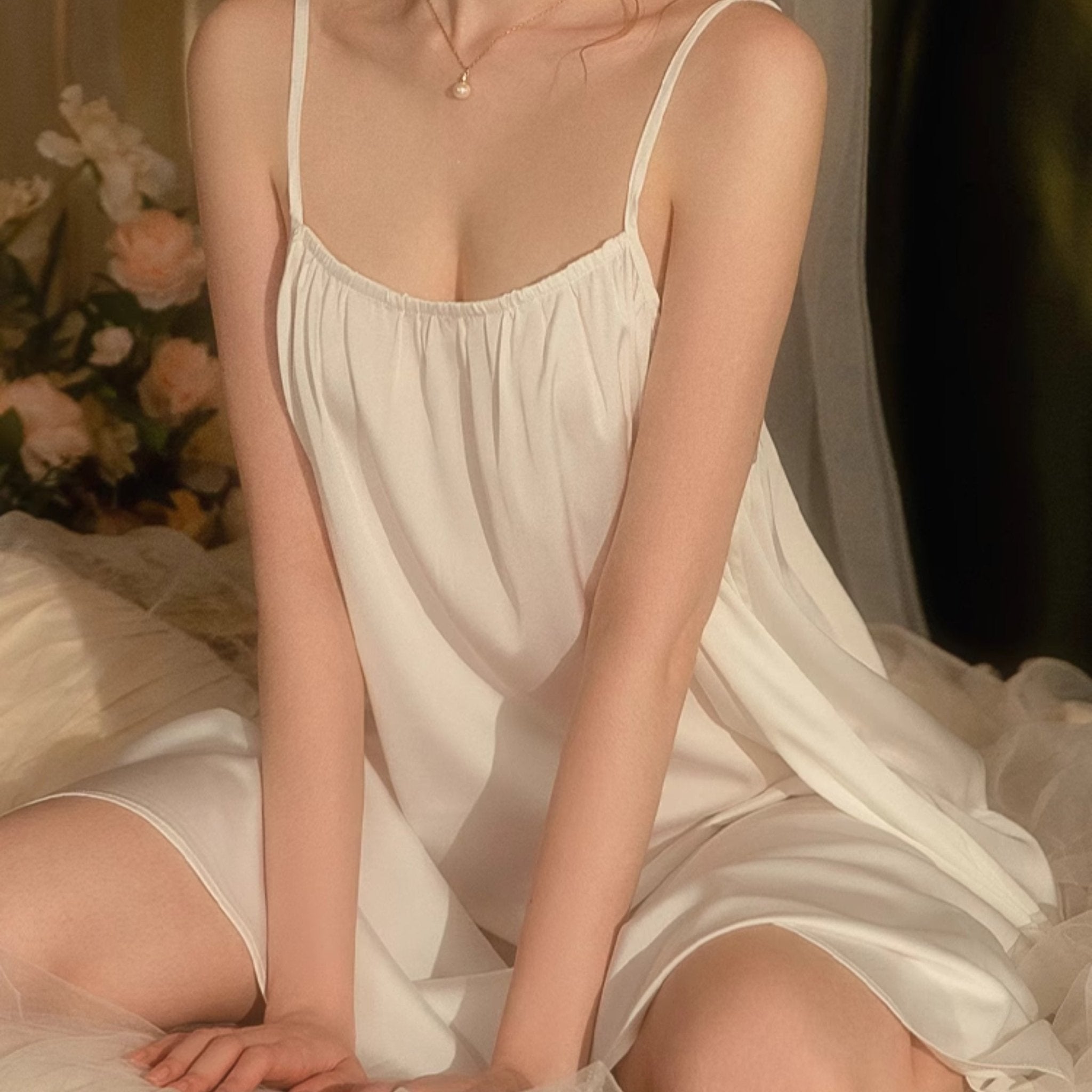 Helsa midi satin slip LOVEFREYA Small Black Intimates