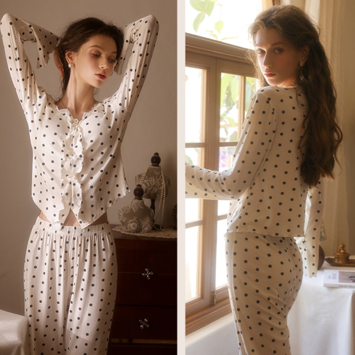 Jane long sleeve modal cotton pj set LOVEFREYA Small Grey Intimates