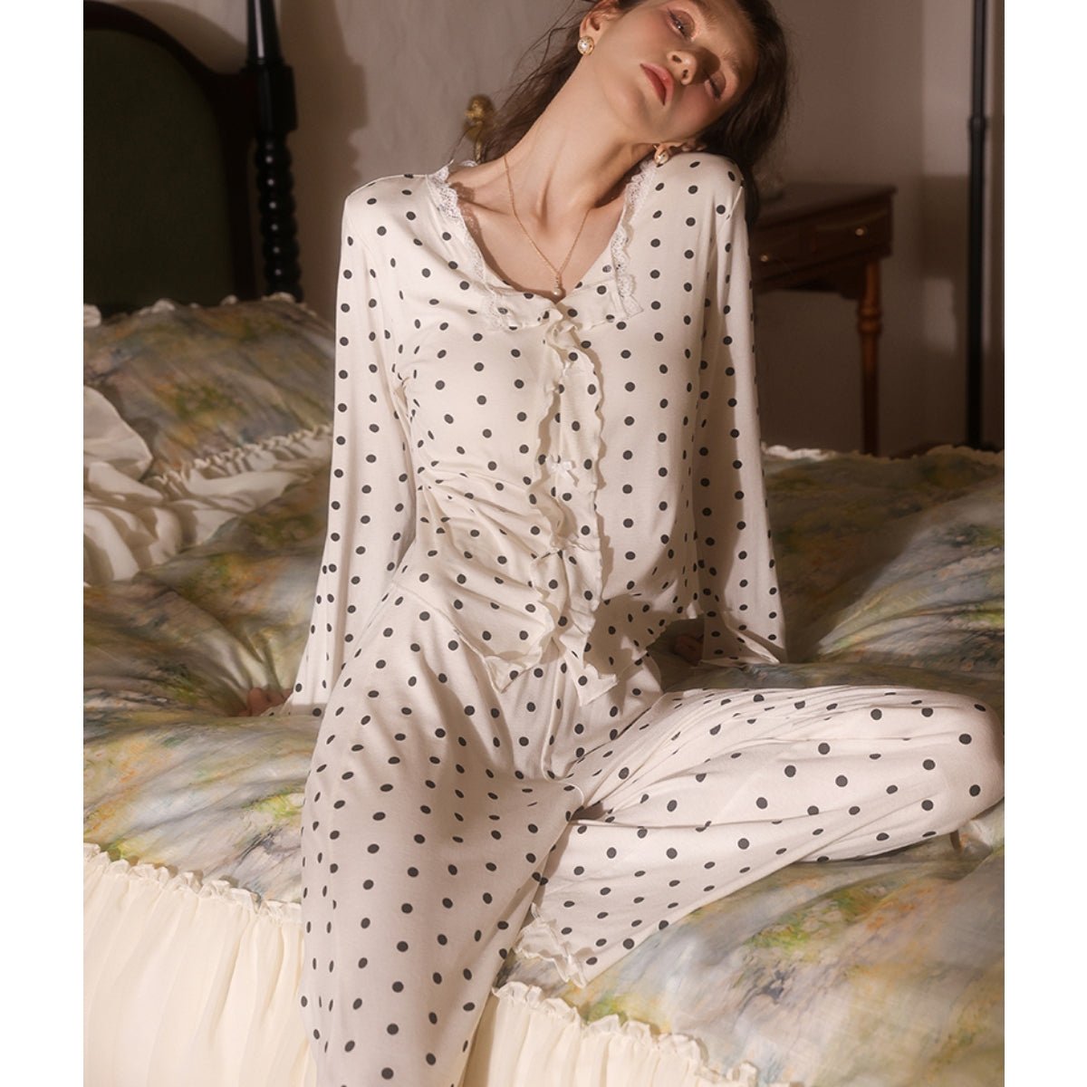 Jane long sleeve modal cotton pj set LOVEFREYA Small Grey Intimates