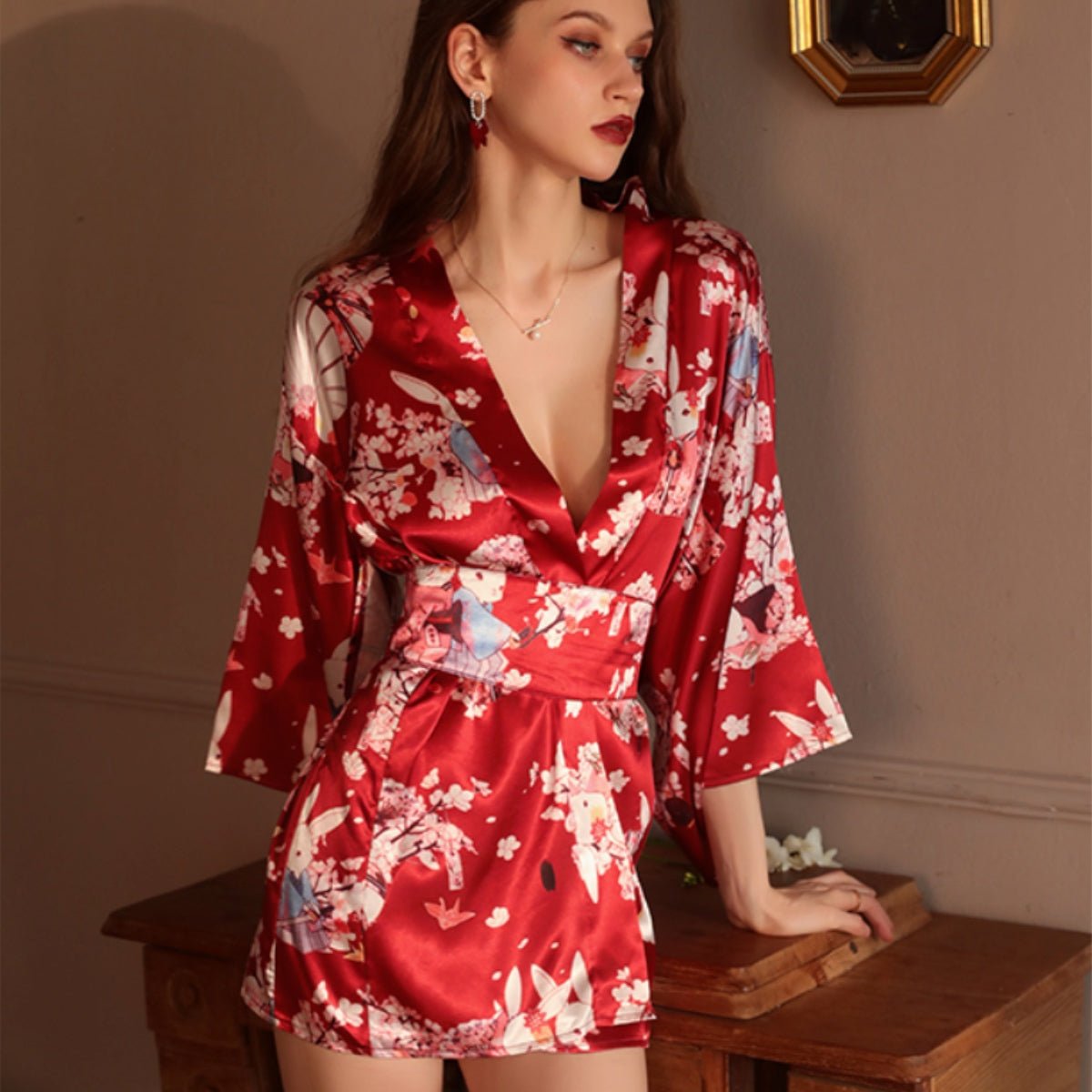 Kimono satin robe set LOVEFREYA Free size Pink Intimates