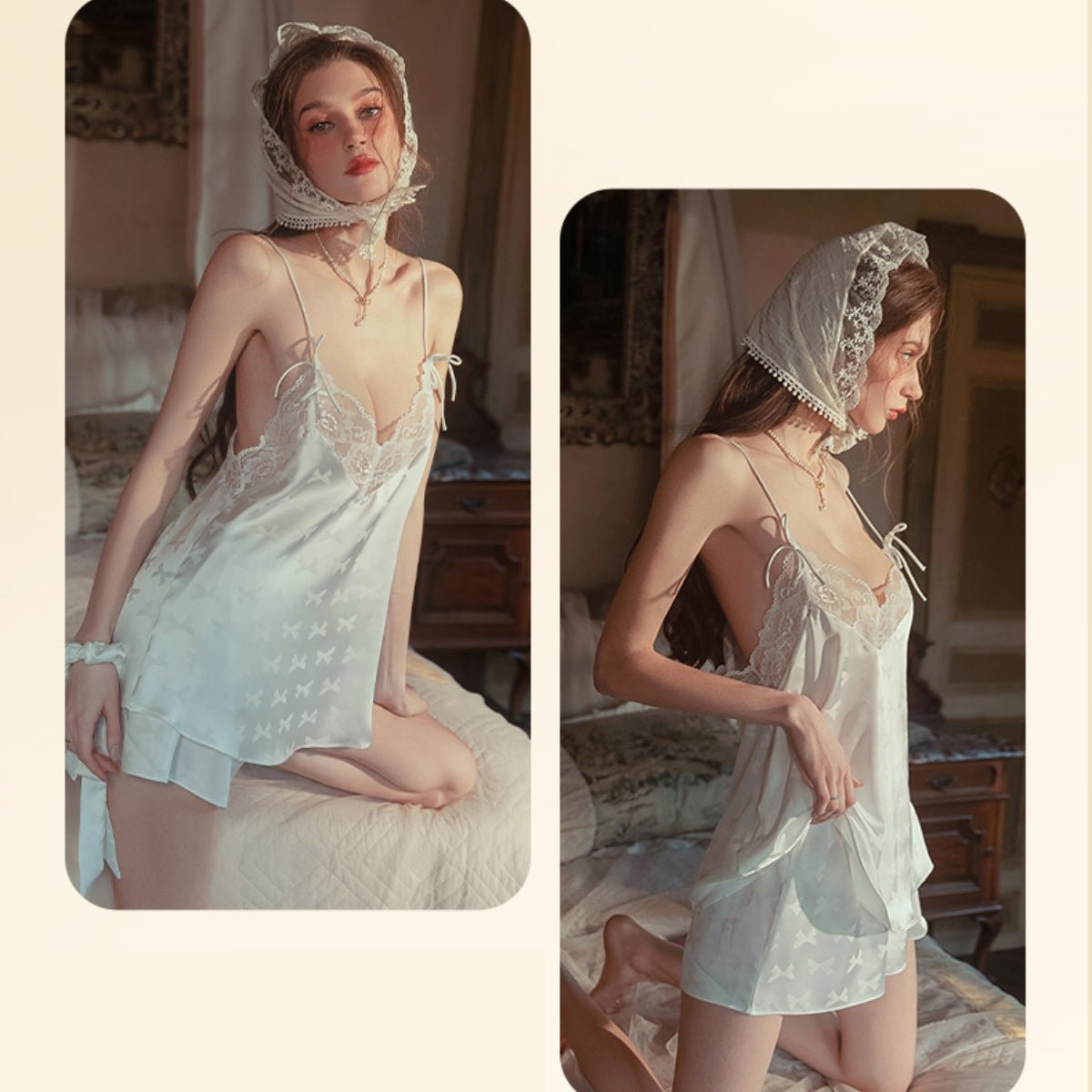 Lorrin lace and satin cami set LOVEFREYA Small White Intimates