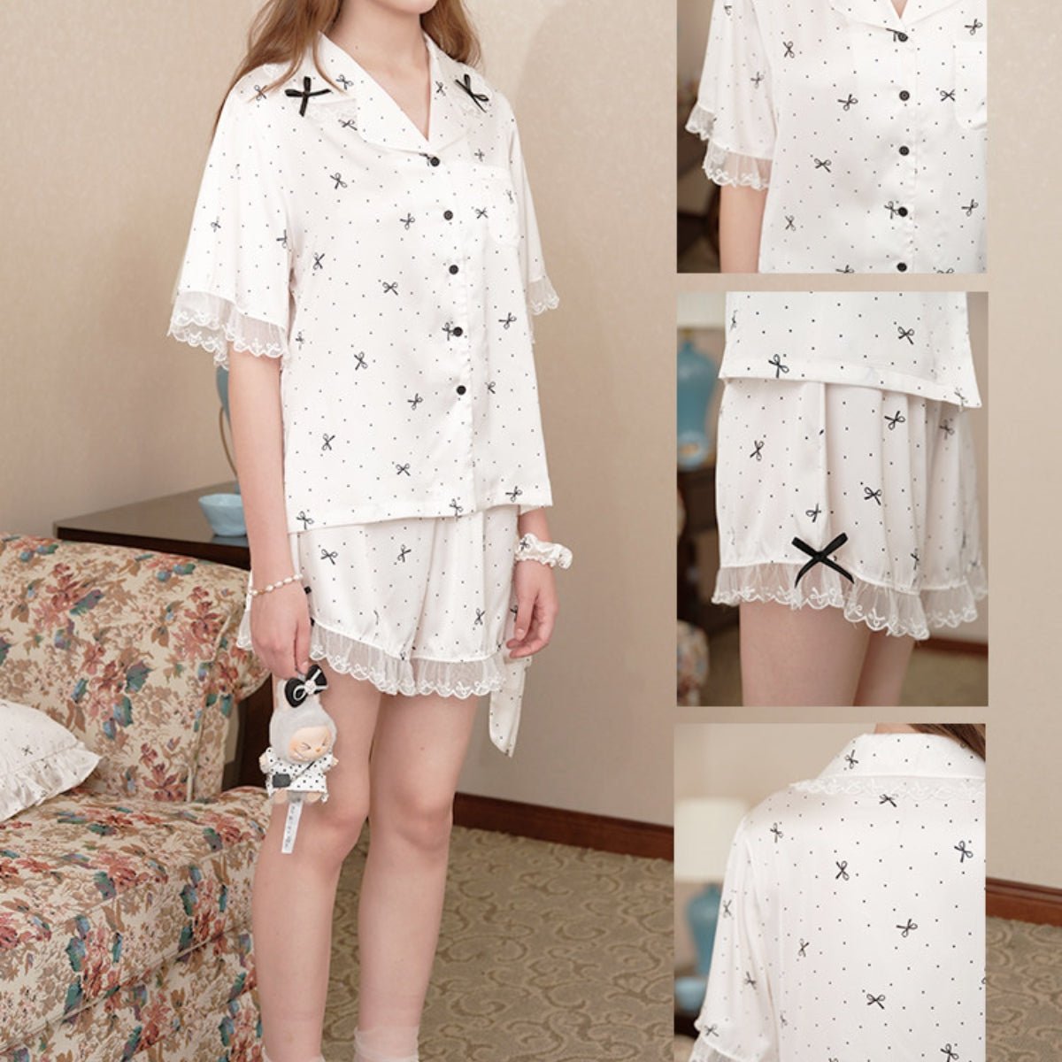 Lynn satin cami set LOVEFREYA Small Cream white Intimates