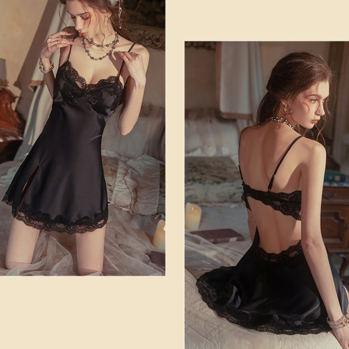 Mae lace and satin slip LOVEFREYA Small Grape purple Intimates