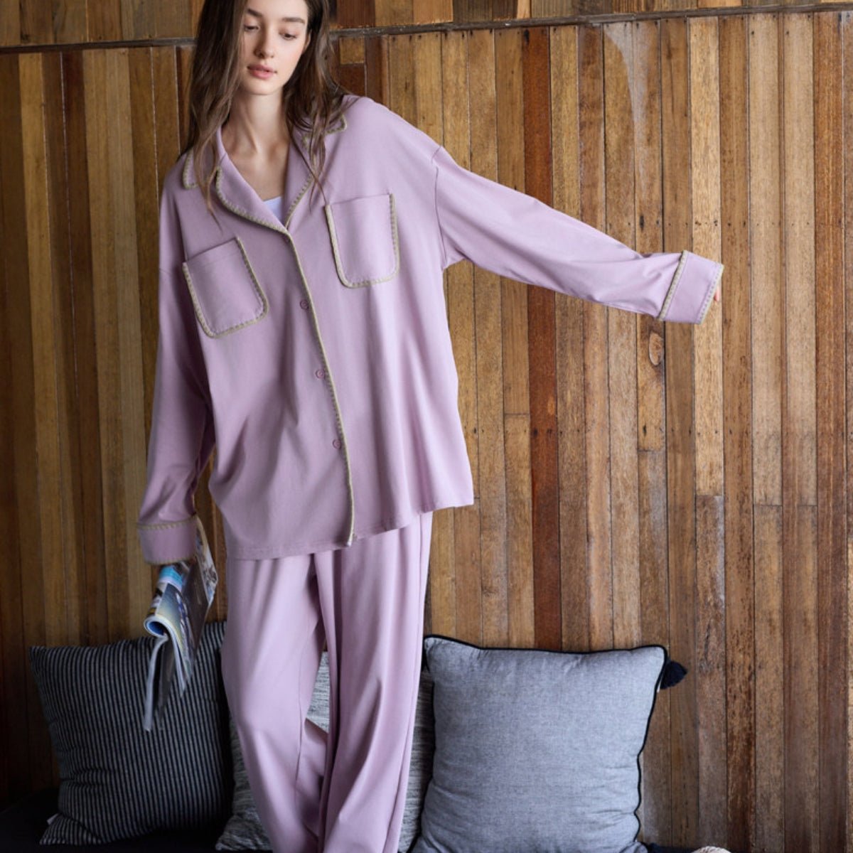 Mancy long sleeve cotton PJ Set LOVEFREYA Med Sky blue Intimates