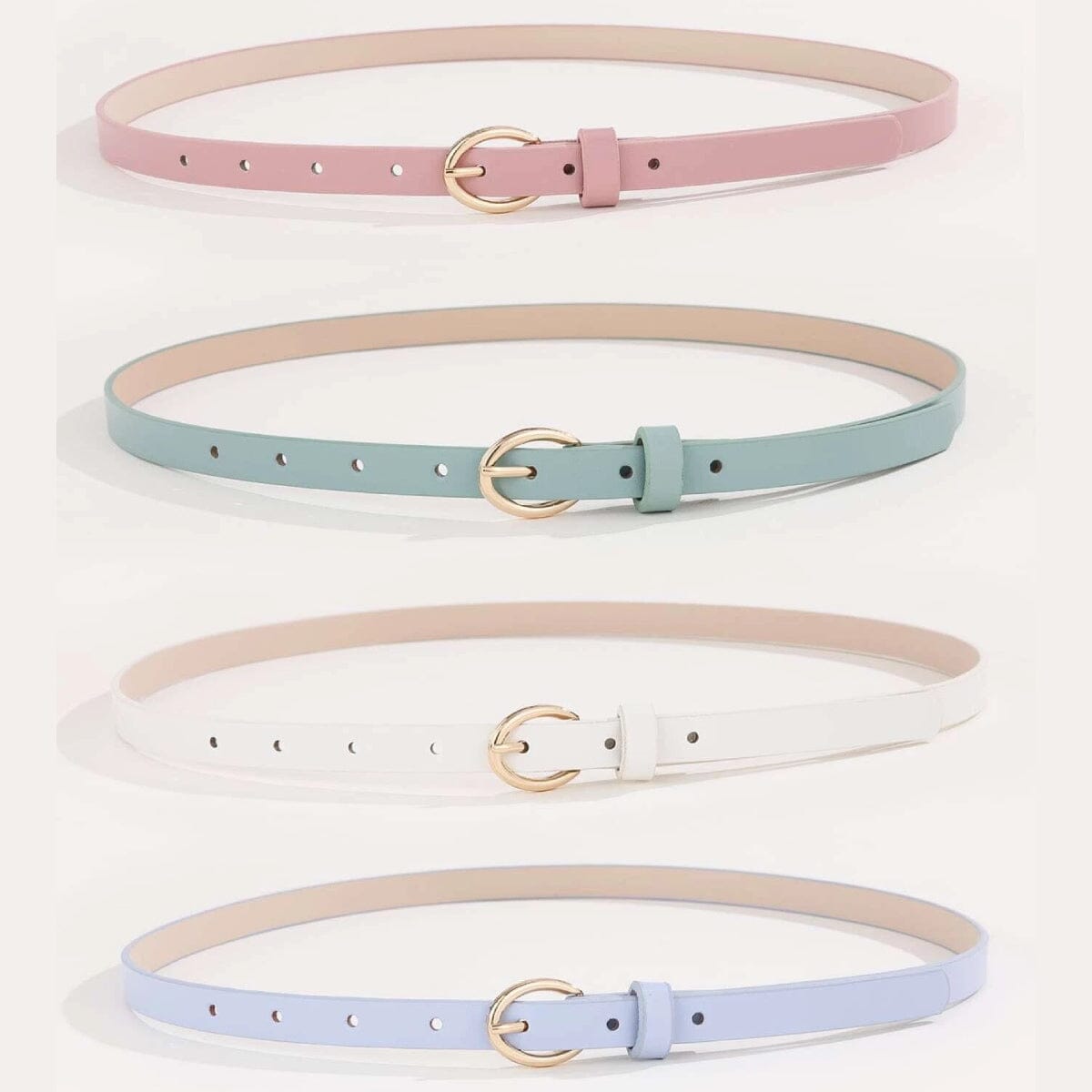 Pastel Oval buckle belt LOVEFREYA 70 - S L pink Bags Accessories