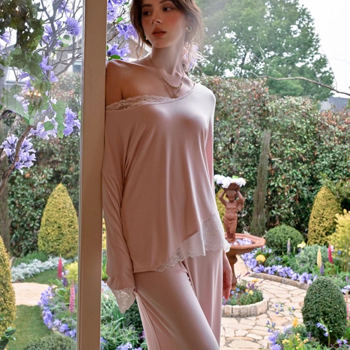 Pelly long sleeve modal cotton PJ set LOVEFREYA Small Pink Intimates