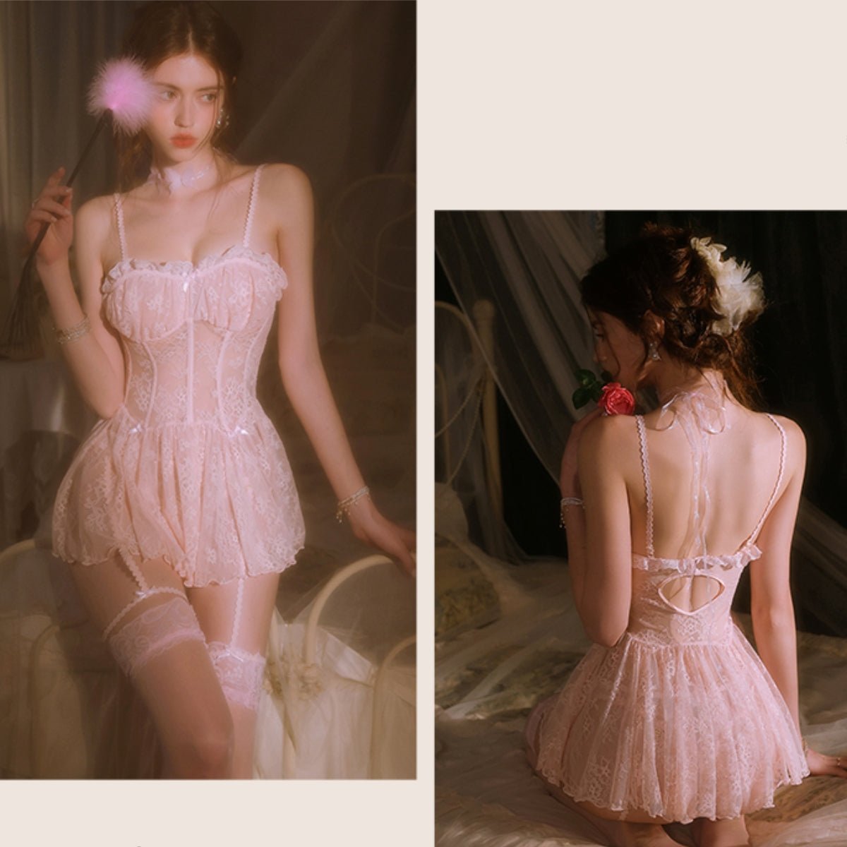 Perry lace slip set LOVEFREYA Small Black Intimates