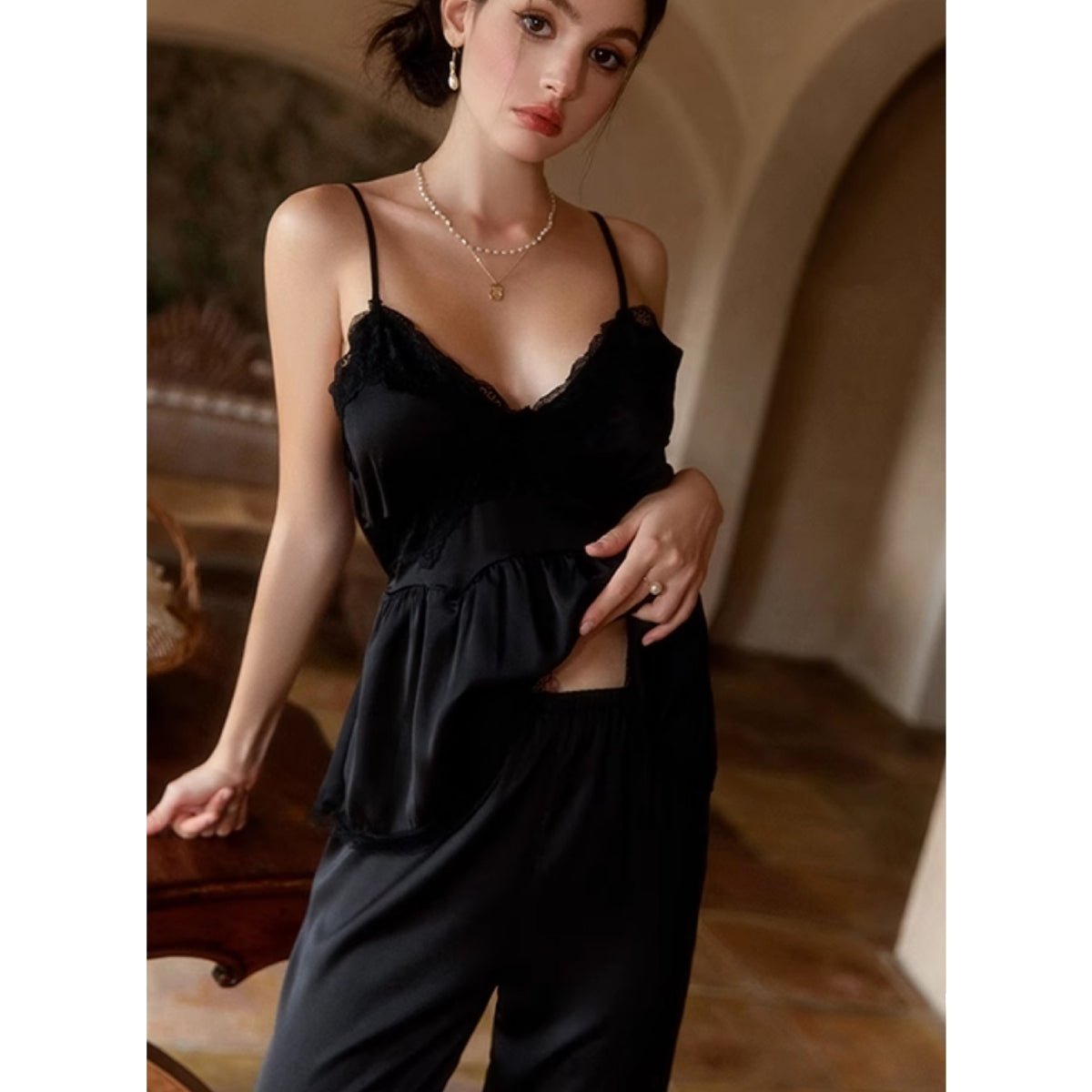 Remmie satin cardigan pj set LOVEFREYA Small Cream yellow Intimates