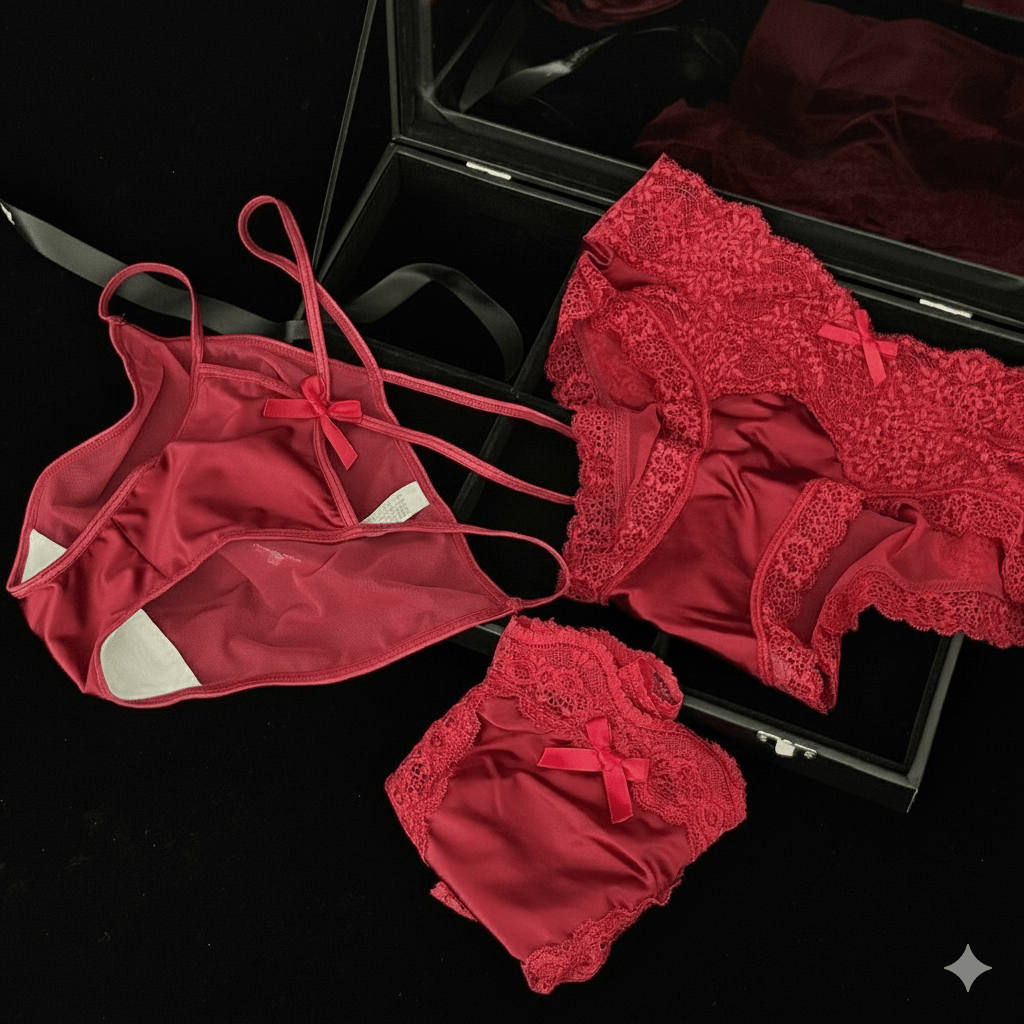 Romantic 6 panties gift box set LOVEFREYA Med Red Panties