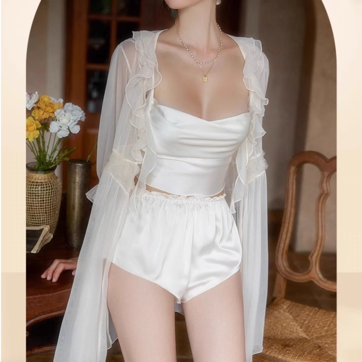 Rosse mesh robe LOVEFREYA Free size Cream white Intimates