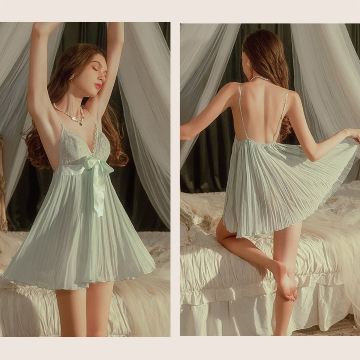 Sara lace and mesh slip set LOVEFREYA Small Pink Intimates