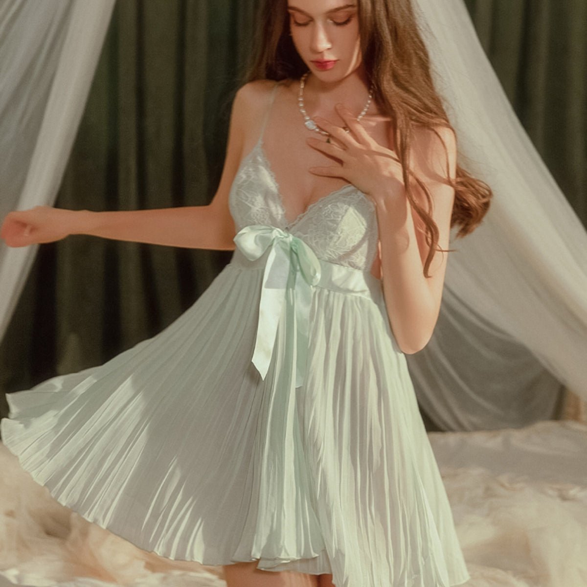 Sara lace and mesh slip set LOVEFREYA Small Pink Intimates