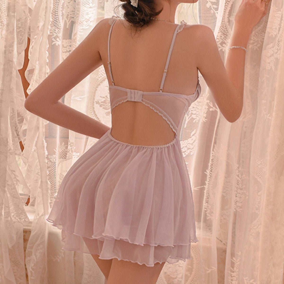 Sidney mesh slip set LOVEFREYA Small Black Intimates