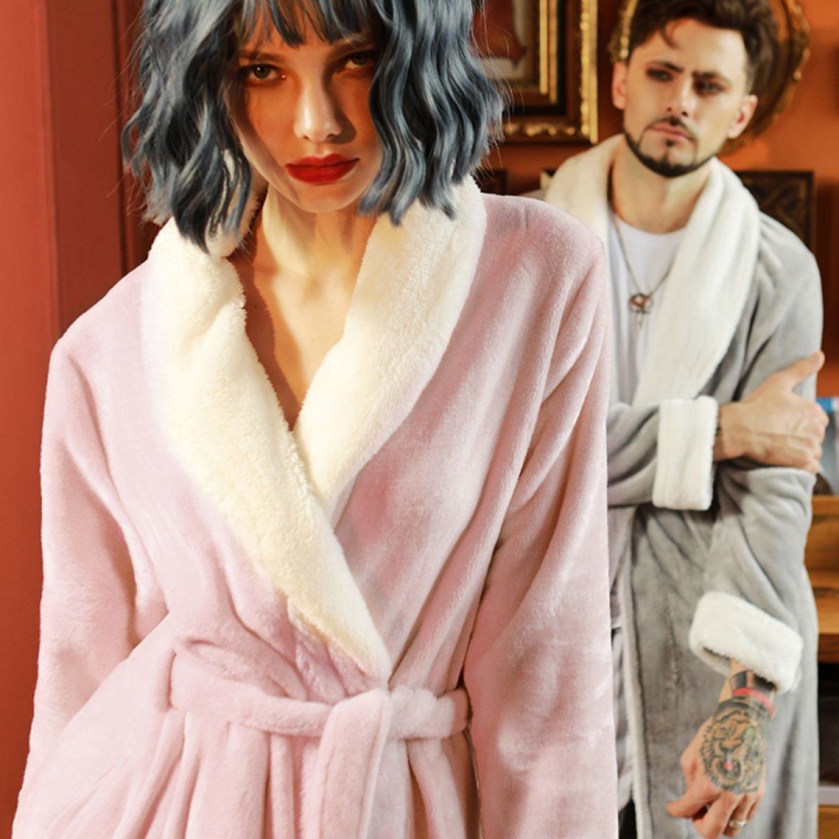 Wynter fleece robe LOVEFREYA Small Navy blue Intimates