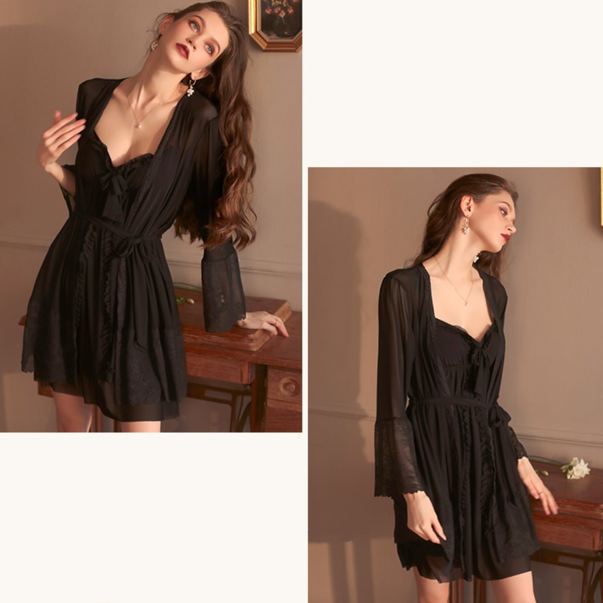 Yvette mesh robe LOVEFREYA Free size Black Intimates