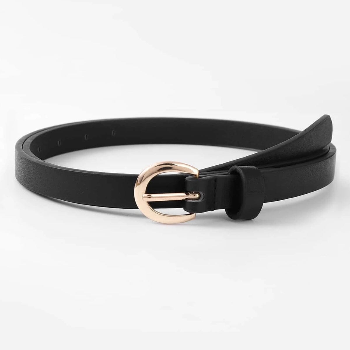 Earthy oval buckle belt Bags Accessories LOVEFREYA One size Black 