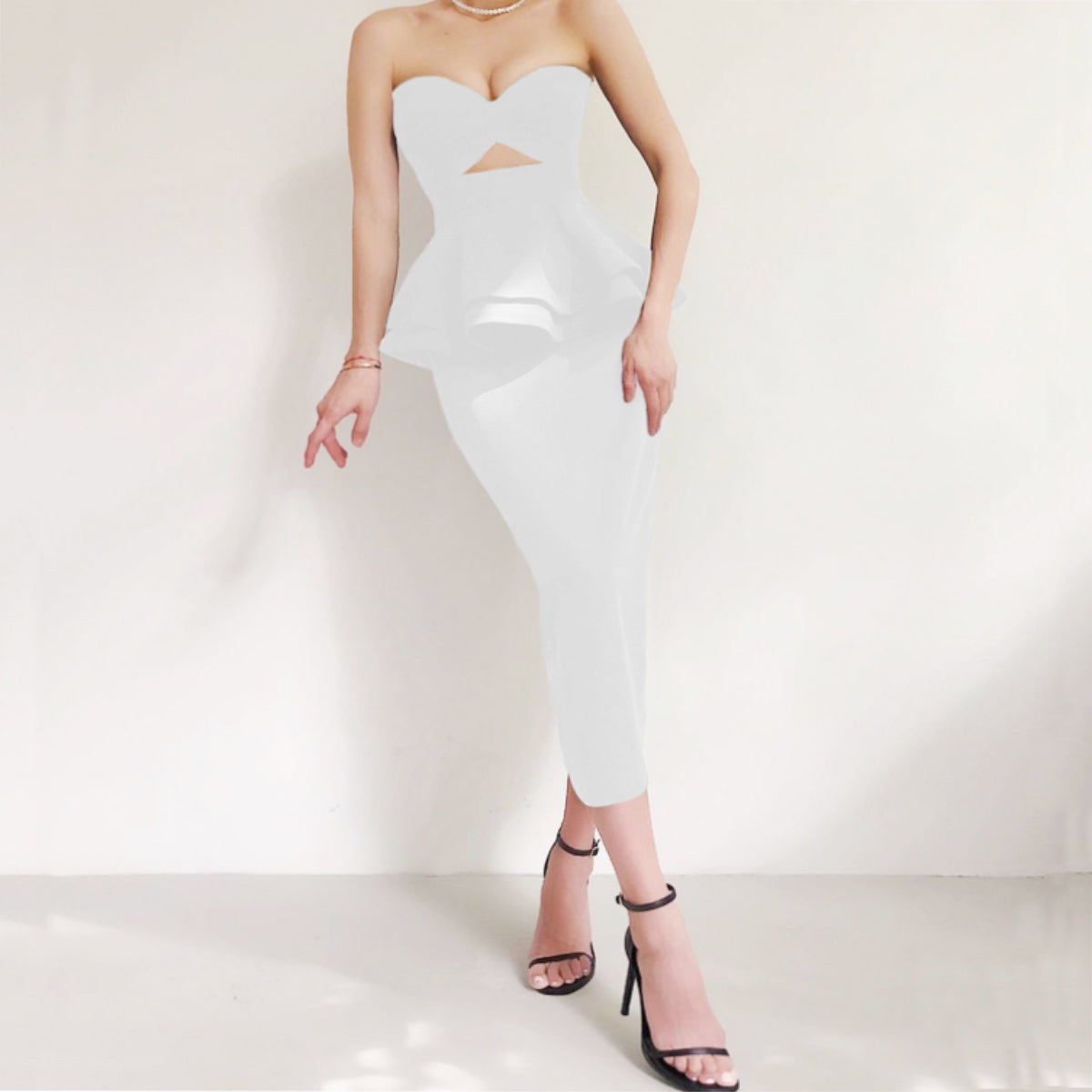 Ruiz tube bandage Dress LOVEFREYA XS White 