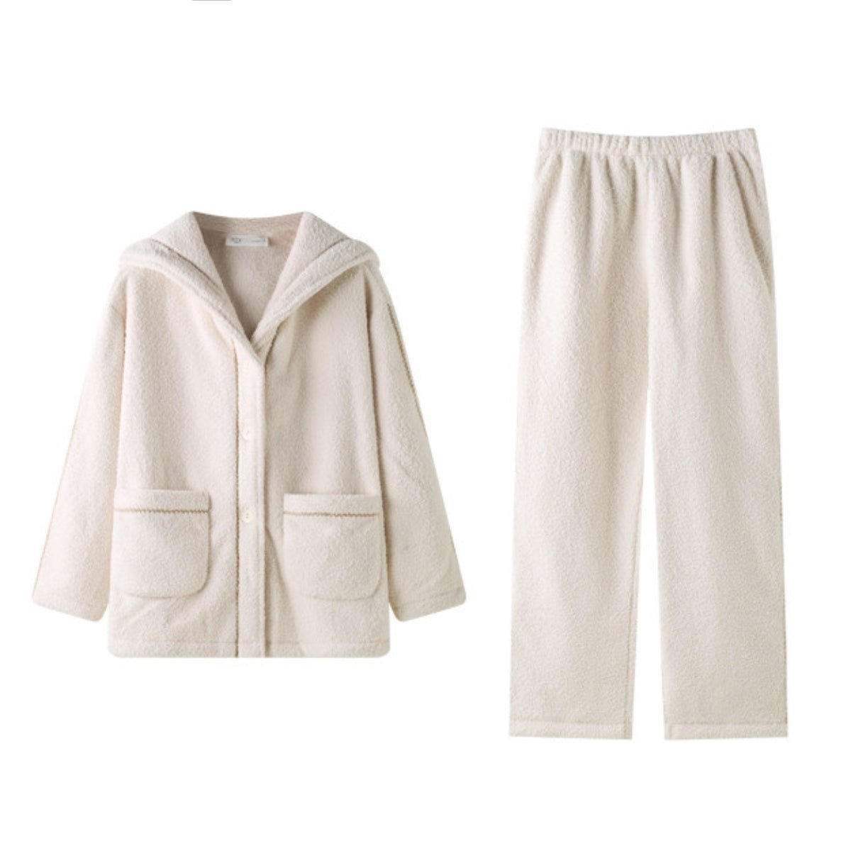 Ara long sleeve hoodie fleece PJ set LOVEFREYA Med Cream white Intimates