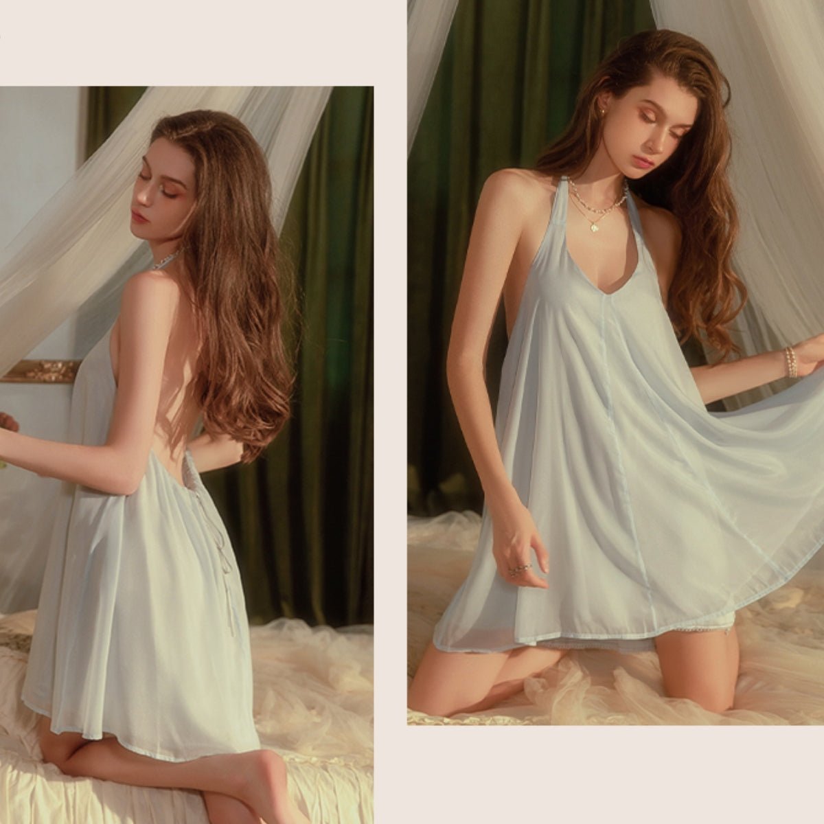 Corbey mesh and satin halter slip LOVEFREYA Small Black Intimates