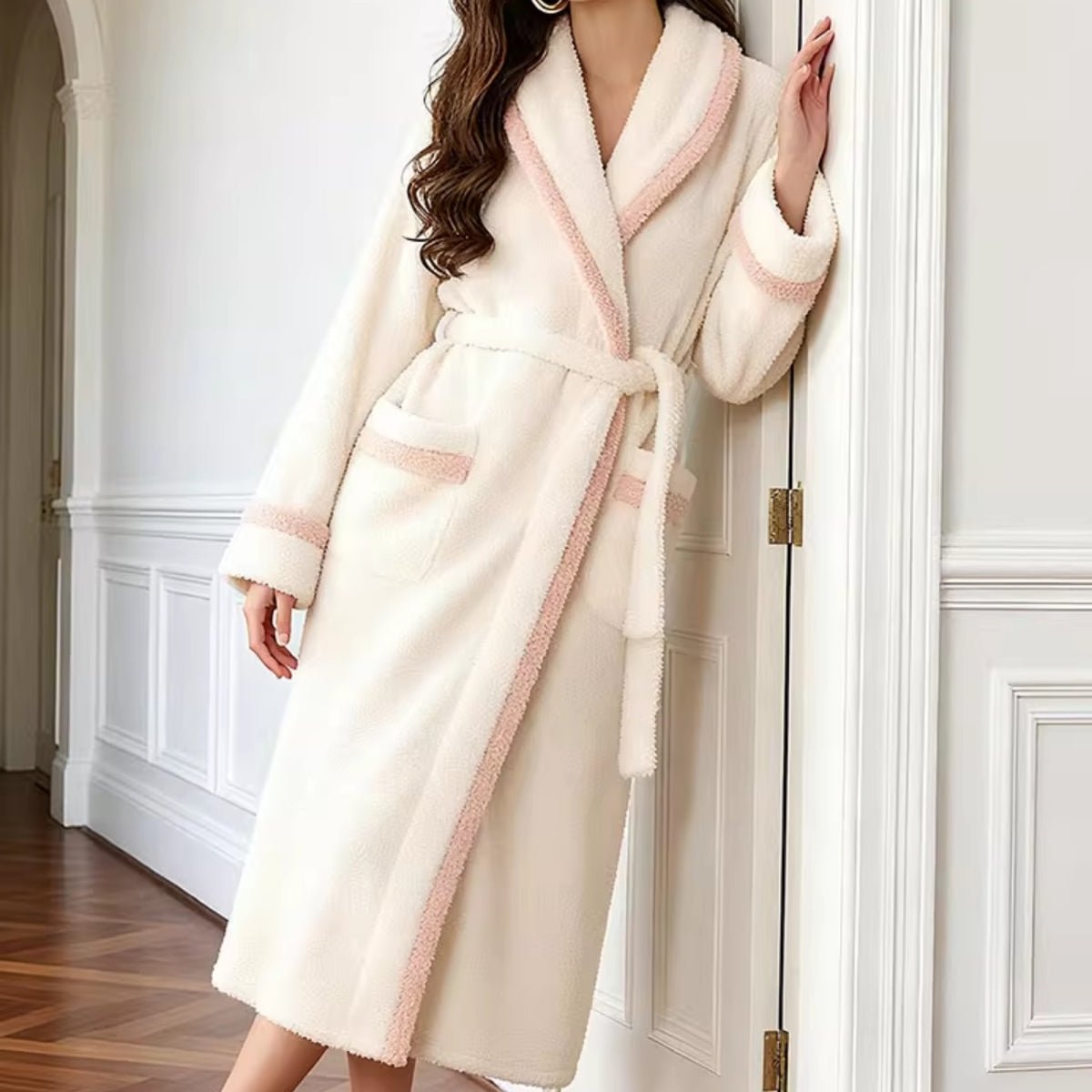 Dervia fleece robe LOVEFREYA Med Cream white Intimates