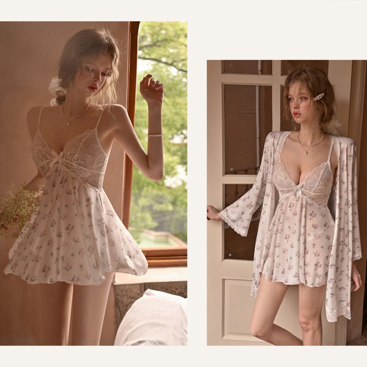 Dott satin robe LOVEFREYA Free size Floral Intimates