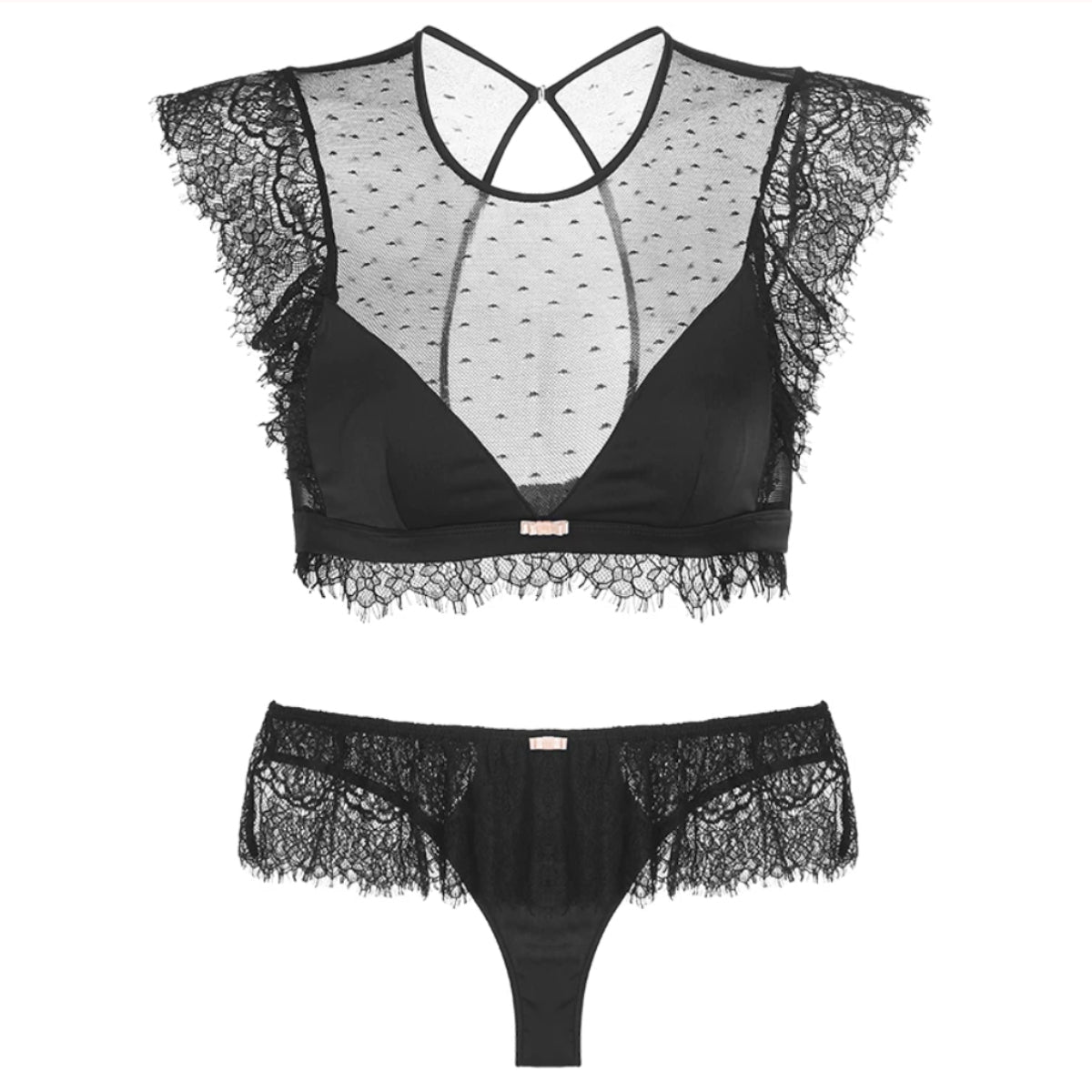 Everette lace lingerie set LOVEFREYA Med Black Intimates