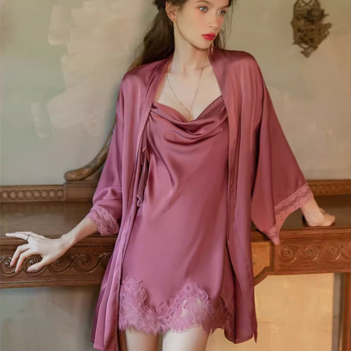 Ferlenda satin robe LOVEFREYA Free size Plum purple Intimates
