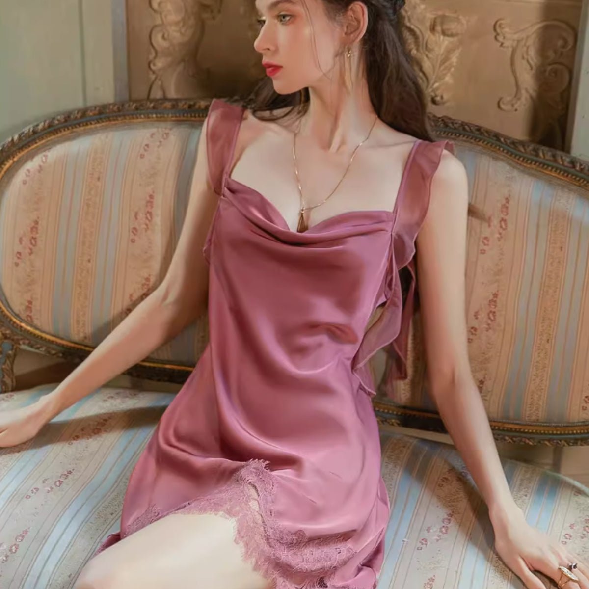 Ferlenda satin slip LOVEFREYA Small L pink Intimates