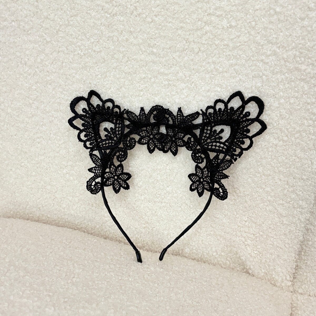 Lace bunny ears headband Accessories LOVEFREYA Free size Black Lace