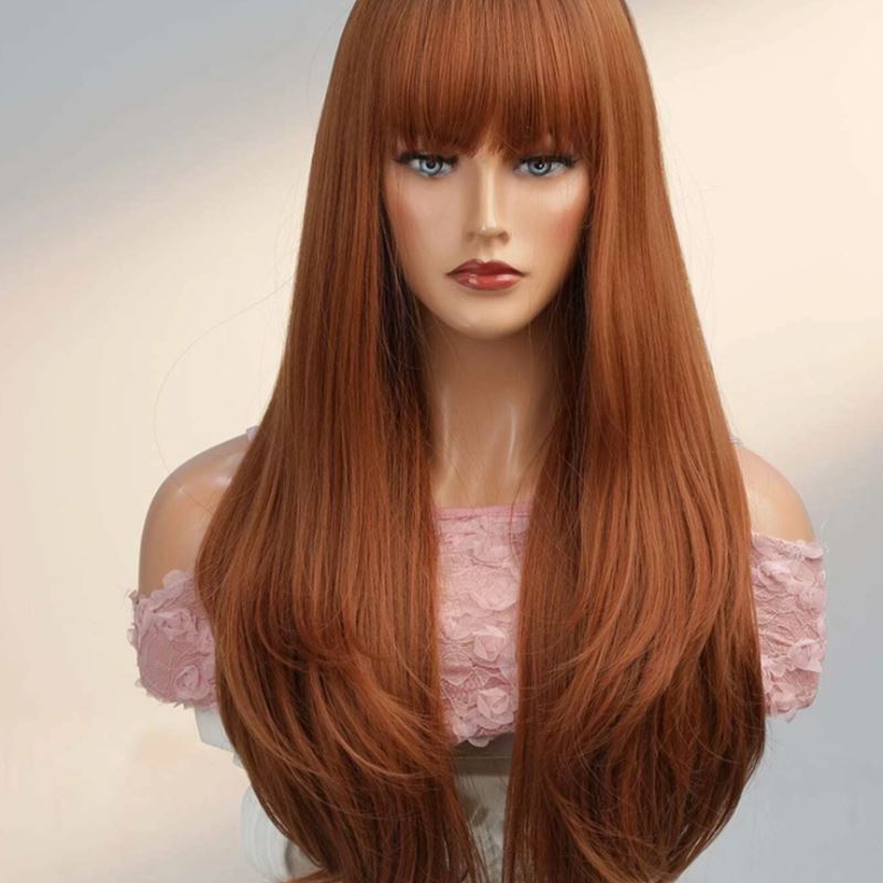 Long Curly Synthetic Wig With Bangs Accessories LOVEFREYA 