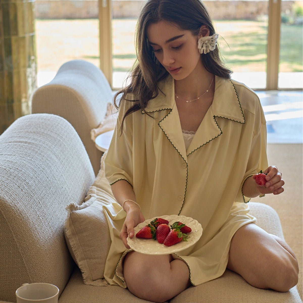 Mancy cotton cami set LOVEFREYA Med Cream yellow Intimates