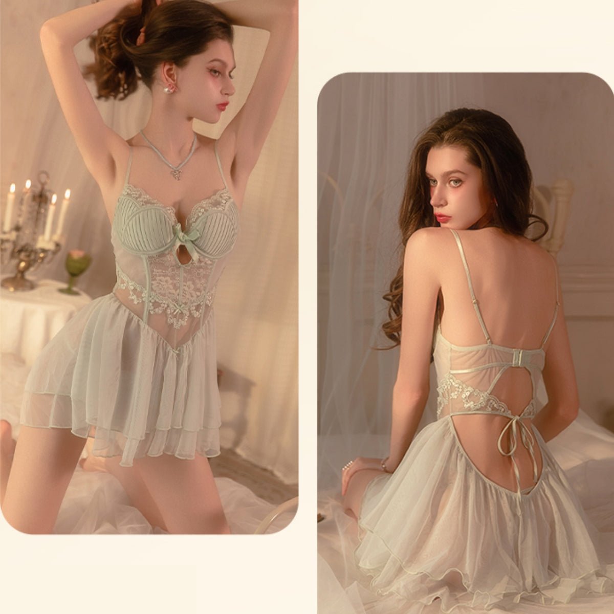 Orin mesh slip set LOVEFREYA Small White Intimates