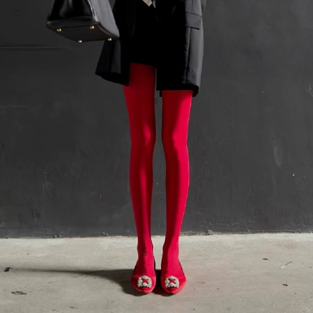 Smooth semi opaque pantyhose LOVEFREYA Free size Red Accessories
