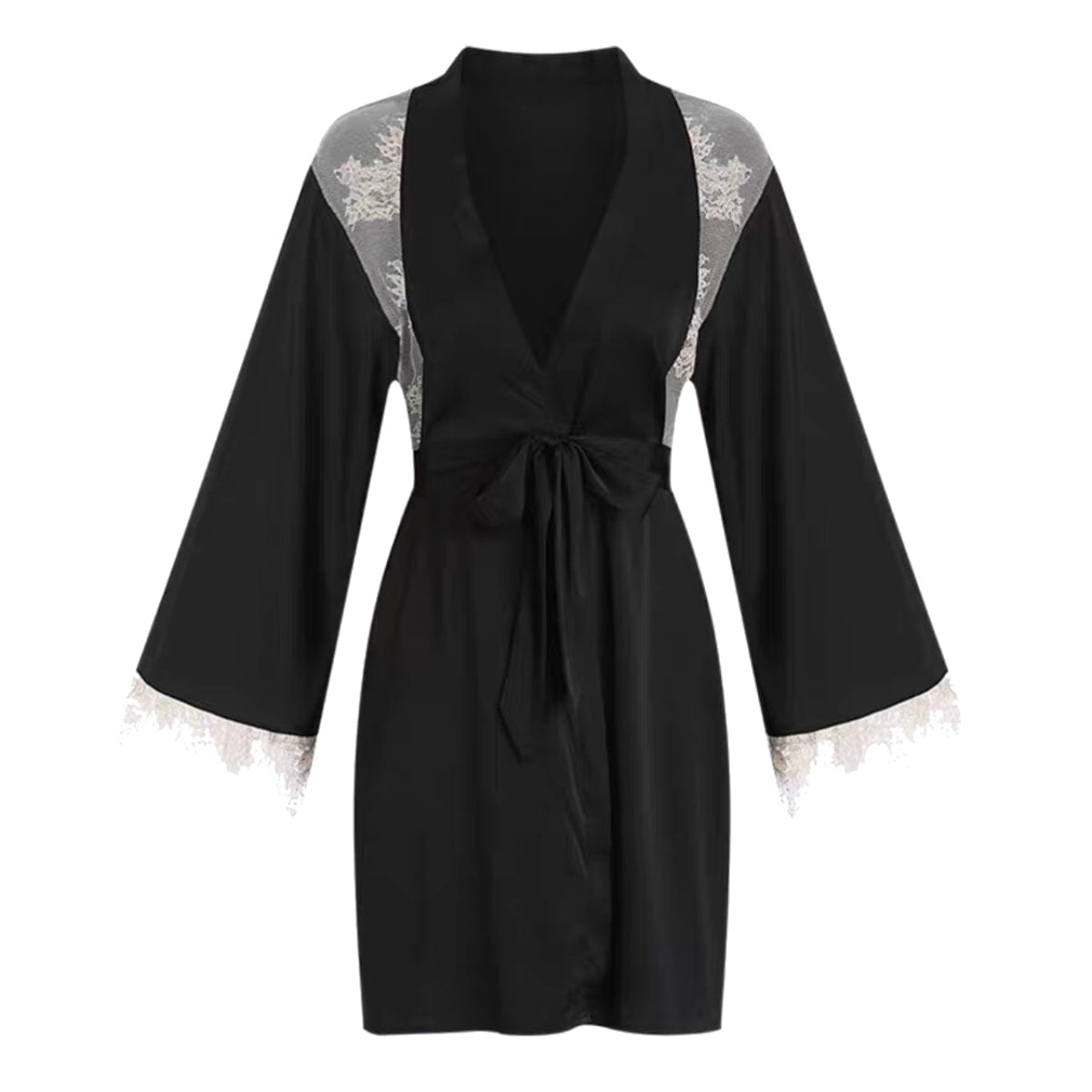 Tuy lace and satin robe Intimates LOVEFREYA Small Black 