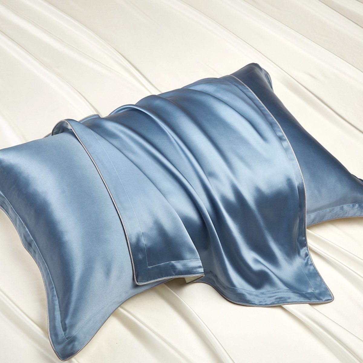 100% natural mulberry silk pillow sham single side Accessories LOVEFREYA 48 x 74 Blue 