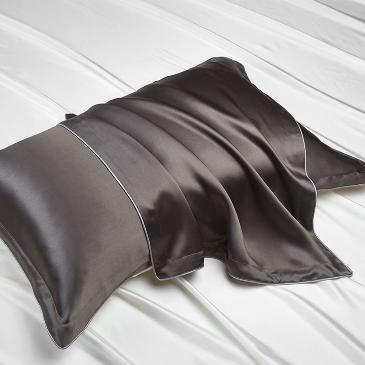 100% natural mulberry silk pillow sham single side Accessories LOVEFREYA 48 x 74 Grey 
