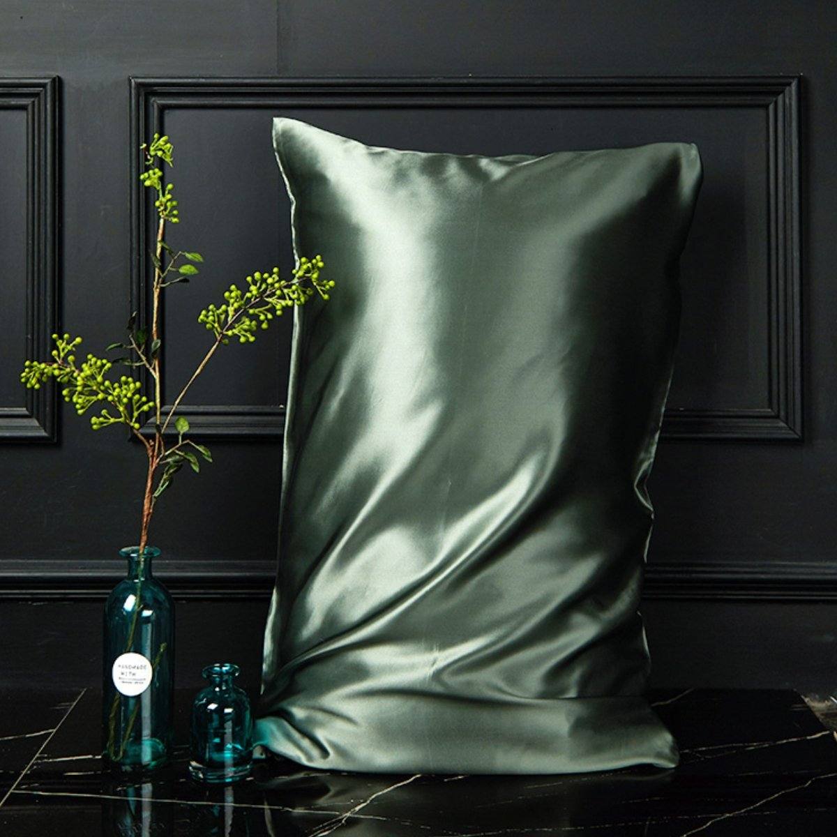 100% natural mulberry silk pillowcase set Accessories LOVEFREYA 48 x 74 Green 