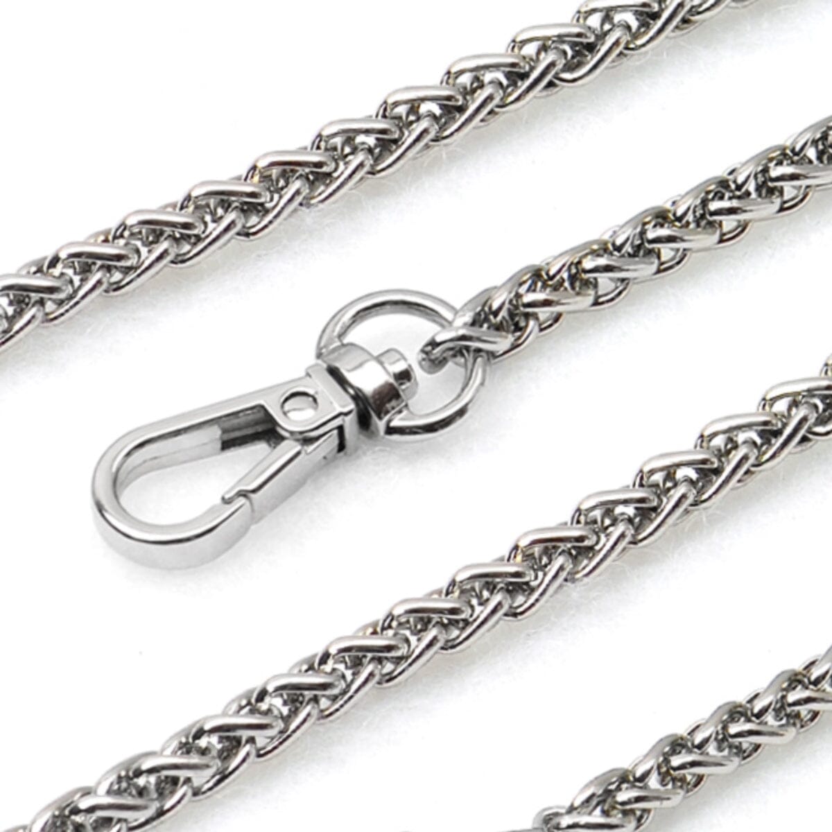 5mm plait weave metal chain Bags Accessories LOVEFREYA 35cm Silver 