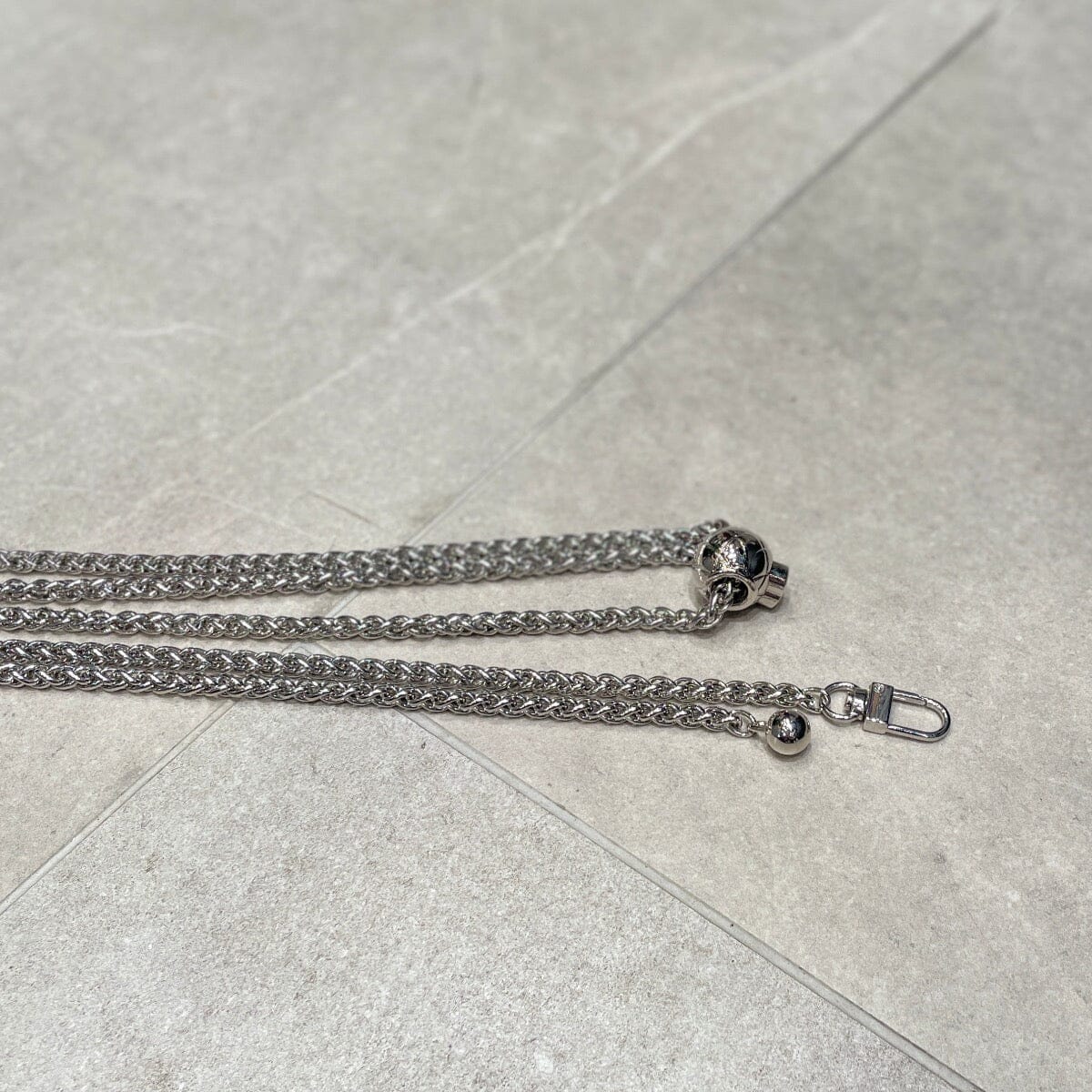 Adjustable 5mm plait weave metal chain Bags Accessories LOVEFREYA 120cm Silver Chain only