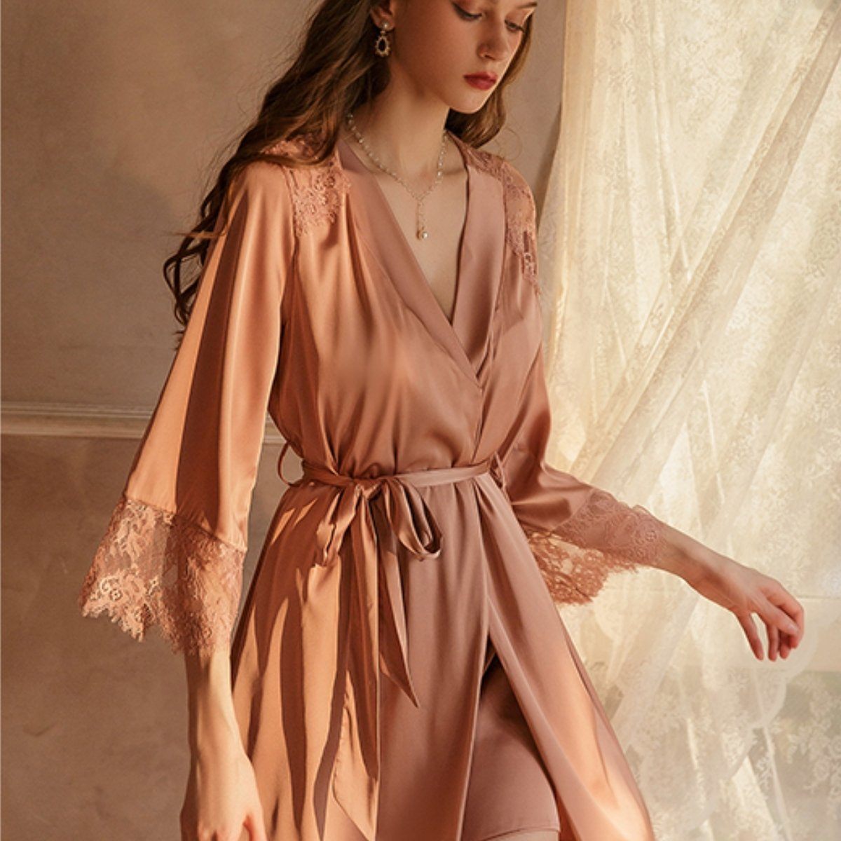 Anisa satin robe Intimates LOVEFREYA Pink 