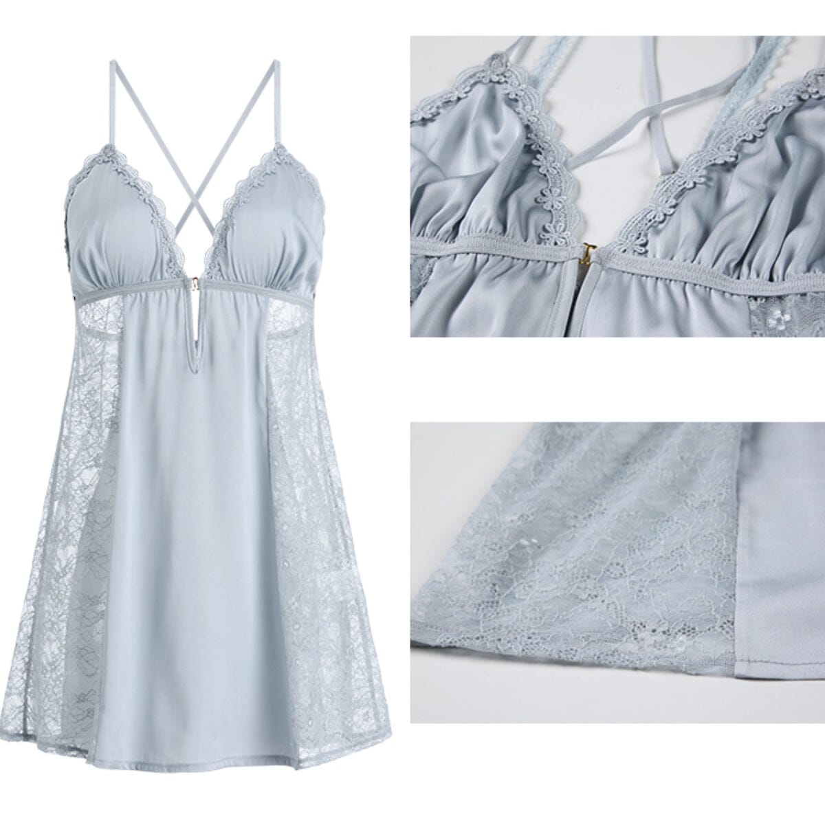 Gail lace and satin slip Intimates LOVEFREYA S Ice blue 