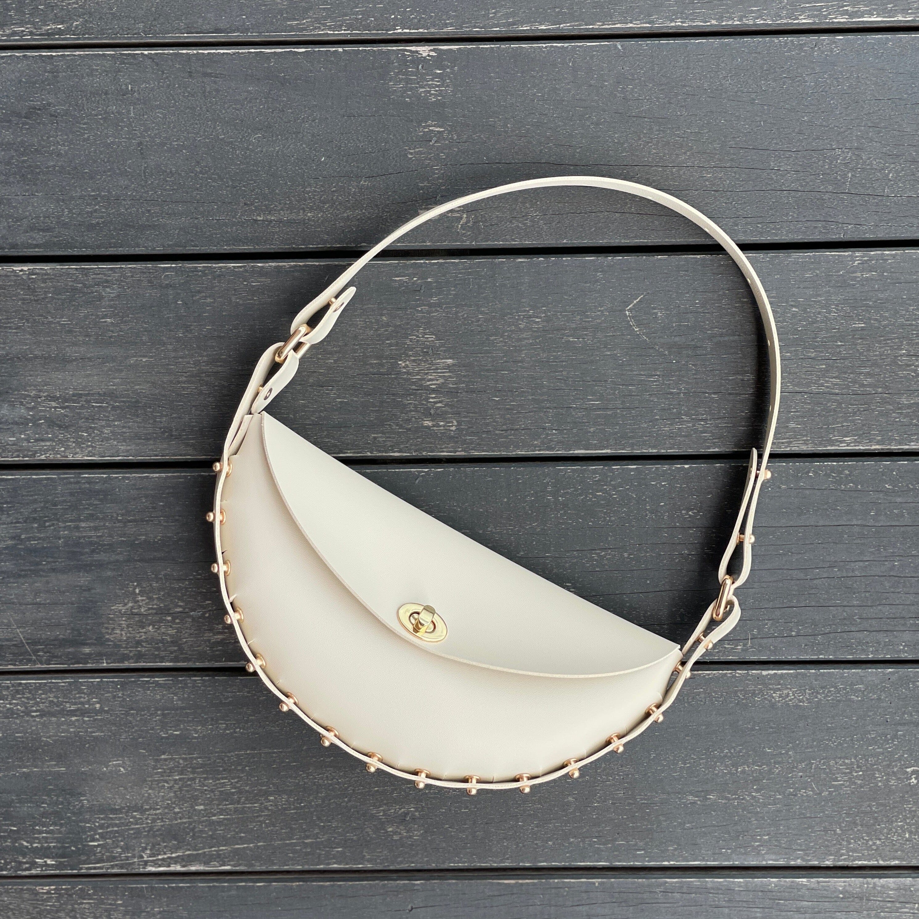 Hobo Petite Luna bag Accessories LOVEFREYA Cream white Gold 
